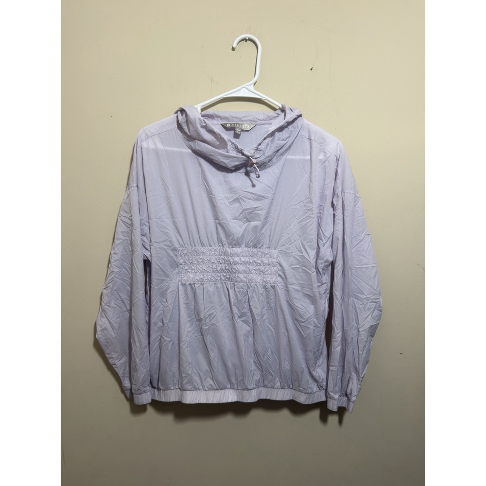Athleta Dispatch Anorak Packable Windbreaker Hoodie Jacket Lilac Size XXS